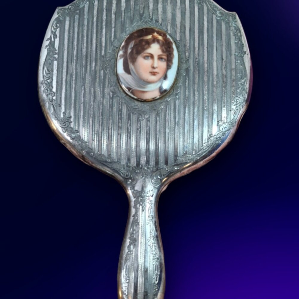 Antique Webster Silver Co. Portrait Hand Mirror – c. 1915–1925